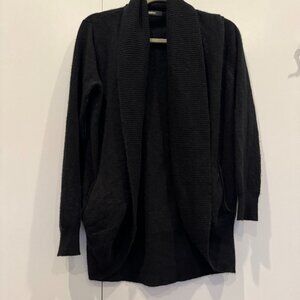 Quince Mongolian Cashmere Open Front Cardigan – Black, Size M